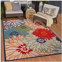 Sanat Teppich Floral 2 Outdoor, rechteckig, Höhe: 6 mm, In- und Outdoor geeignet, Blumen, Balkon, Terrasse, Außenbereich