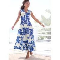 Vivance Maxikleid mit Volants und Alloverdruck Ärmelloses Sommerkleid, Webkleid, Strandkleid, Druckkleid, Tunikakleid