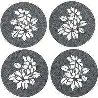 HTI-Living Platzset Platzset 4-teilig Filz mit Blumendruck, (Set, 4-St., 4 Stück Platzdecken), Platzdeckchen