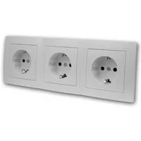 McPower Unterputz-Steckdose FLAIR Dreifachsteckdose weiß,250V~/16A,UP,Schrauba