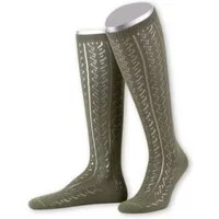 Lusana Trachtensocken Trachtenstrümpfe Damen - L390 - schilf, bordeaux, natur
