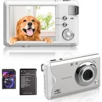 Fine Life Pro Kompaktkamera (48 MP, 16x Digitalzoom, Elektronischer Bildstabilisator, 4K HD 1080P Fotokam)