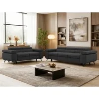 MKS MÖBEL Polstergarnitur PETER, (2+3, Set, modernes Sofa-Set, Couchgarnitur fürs Wohnzimmer), verstellbare Kopfstützen und Armlehnen