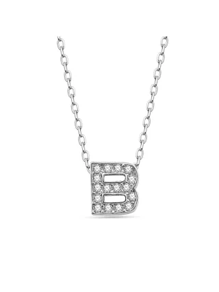 Dkeniz Anhänger mit Kette Buchstabe B 925/- Sterling Silber