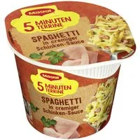 MAGGI Fertiggericht, Maggi 5 Minuten Terrine Spaghetti in cremiger Schinken Sauce 64g