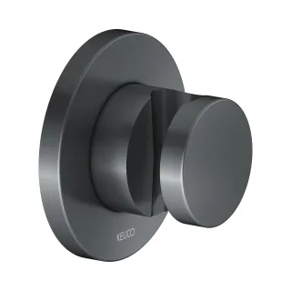 Keuco Wandbrausehalter IXMO 59591, Schwarzchrom gebürstet, Rosette rund, 59591130001 59591130001