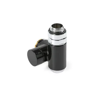 Terma Absperrventil mit integriertem T-StückCYLINDER; rechts; GZ 1/2"-GW 1/2"-GZ 24-19; schwarz; (V1 TGZOCZ005