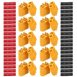 10 Pair URUAV XT60 Male Female Connectors Power Plugs with Heat Shrink Tube for Lipo Battery
