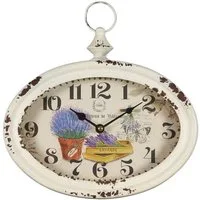 Ambiente Haus Wanduhr Lavendel Wanduhr aus Metall 28cm