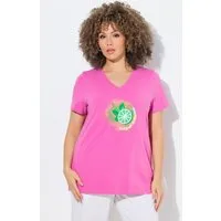 Ulla Popken T-Shirt T-Shirt Limonen A-Linie V-Ausschnitt Halbarm