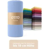 OTTO home Spannbettlaken PHYSALIS in BASIC und PREMIUM Qualität, 100% Baumwolle, Jersey (110 g/m), Gummizug: rundum, (1 Stück), für Matratzen bis 18 cm Höhe, Bettlaken, Spannbetttuch, pflegeleicht
