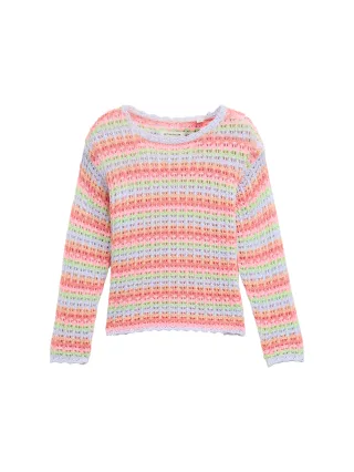 tom tailor kids - Oversized Pullover mit Streifenmuster pink multicolor stripe - Gr. - 98