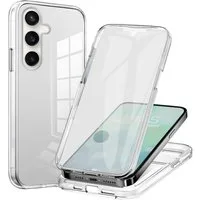 Tec-Expert Handyhülle 360 Grad Hülle für Samsung Galaxy S24 6.2 Zoll, 6.2", Rundum Schutz Cover Case Hülle Transparent