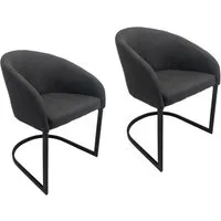 HTI-Living Esszimmerstuhl Esszimmerstuhl 2er Set Vemal Schwarz (Set, 2 St), Schwingstuhl Küchenstuhl
