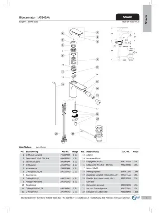 Ideal Standard Abdeckkappe STRADA, Multiport Kart., F960874AA Chrom F960874AA