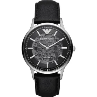 Elegante Herrenuhr der Marke Armani. Die Uhr hat ein Armband, das auch kleiner gemacht werden kann, das Gehäuse hat einen Durchmesser von 43 mm. Die Uhr hat ein mechanisches Uhrwerk, so dass keine Batterien benötigt werden. Marke: ArmaniModellname: A