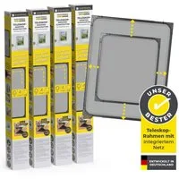 EASYmaxx Insektenschutz-Fensterrahmen ausziehbares Teleskop-Insektenschutzgitter,  anthrazit, 4er Set, (4-St), Fliegengitter Fenster, mit vormontierten Rahmen, Moskitonetz