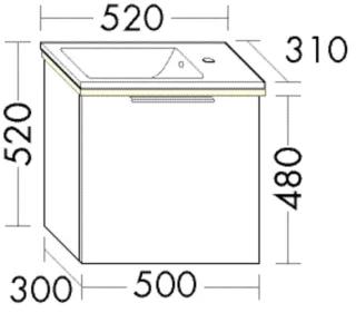 Burgbad Keramik-Waschtisch+Waschtischunterschrank Eqio Eiche Dekor Baumwolle/Alpinweiss SHCH052F7344C0001