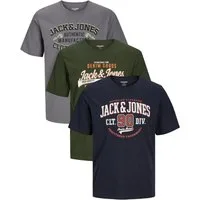 Jack & Jones PlusSize Print-Shirt (Spar-Set, 3er-Pack) Big Size Shirt Übergrößen Shirt