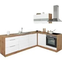 KOCHSTATION Winkelküche KS-Luhe, Stellbreite 240x180 cm, wahlweise mit oder ohne E-Geräten, MDF-Fronten