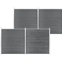 vidaXL Gartenzaun Gartenzaun WPC 699x186 cm Grau, (1-St)