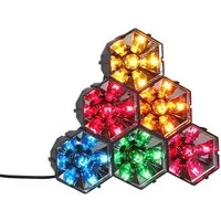 Weit & Breit Handelsgesellschaft mbH Discolicht Disco Licht 6 Lampen Automatischer Farbwechsel sternförmige Effekte, Automatischer Farbwechsel