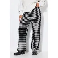 Studio Untold Schlupfhose Hose Wide Legs Struktur Muster Elastikbund