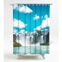 Sanilo Duschvorhang Wasserfall 180 x 200 cm, 100% wasserdicht, Anti-Schimmel-Effekt, hochwertige Qualität