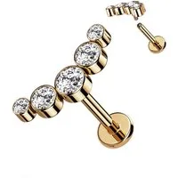 Taffstyle Piercing-Set Ohrpiercing Helix Daith Bogen Kristalle Chirurgenstahl Cartilage (Tragus Helix Rook Lobe Daith Conch Orbital Snug Ohrring Piercing), Stecker Knorpel Helix Innengewinde Ohrpiercing Knorpel Ohr Piercing