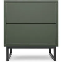Beautysofa Nachttisch GIANA elegante grifflos mit 2 Schubladen (erhältlich in Sandbeige oder Flaschengrün), Breite: 43 cm