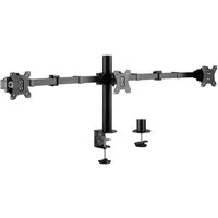 LogiLink Monitor-Halterung BP0107 Triple, (für 3 Monitore, 17" bis 27", Tischhalterung, verstellbare Armlänge, max. 7 kg, für TV-Monitor, Computermonitor / PC-Monitor, Schwarz)