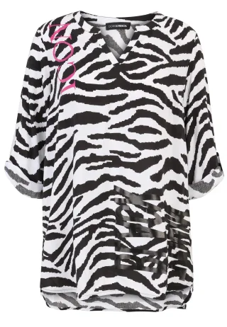 Doris Streich - Bluse schwarz/weiß - Gr. - 48