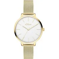 s.Oliver Quarzuhr Lovely Time SO-4564-MQ, Armbanduhr, Damenuhr, Edelstahlarmband, analog