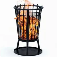 Gravidus Feuerkorb Feuerkorb mit Funkenschutz und Bodenplatte Ø40 cm für Garten Terrasse