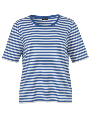 VIA APPIA DUE - T-Shirt Rundhals 1/2 Arm taubenblau/creme - Gr. - 46