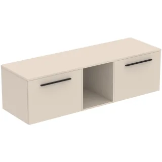 Ideal Standard Möbel-Set 160cm i.life B 2 Auszüge 1 mi.off.Fach Gr.Schwarz Sandbeige matt, T5845NF T5845NF