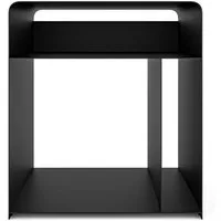 HEVVA Nachttisch ELY - Metall Schwarz/Weiß Matt für Schlafzimmer