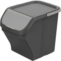 Gardissimo Mülltrennsystem Stack silber Mülleimer Mülltrenner Abfalleimer Müllsortierer 25 Liter, 25 Liter Fassungsvermögen / stapelbar