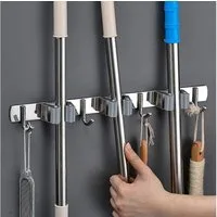 FELIXLEO Wandhaken Besenmopphalter Wandmontage Edelstahl Mopphaken 3 Gestelle, (1-St)