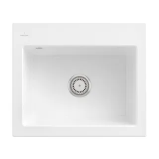 Villeroy und Boch Subway 60 S Einbauspüle 330900R1 Spülbecken, 600 x 510 mm, weiß alpin CeramicPlus