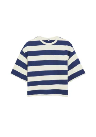 s.Oliver Red Label - Gestreiftes T-Shirt weiß/blau - Gr. - 44