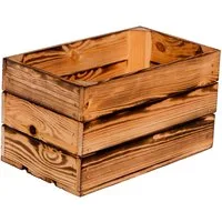 Kistenkolli Altes Land Allzweckkiste Weinkiste "Hilde" geflammt ohne (Spar-Set, 1er Set)