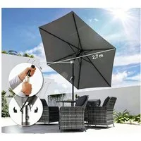 wohnTRAUM24 Sonnenschirm Sonnenschirm 270 cm knickbar Balkonschirm mit Kurbel Gartenschirm, UV50+ Sonnenschutz, für Terrasse