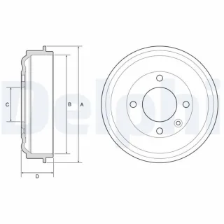 Delphi Bremstrommel Opel Corsa Peugeot 208