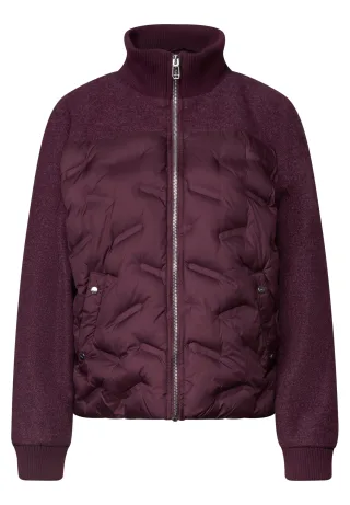 Street One - Strukturmix Jacke mit geklebter Steppung rustic rouge - Gr. - 40