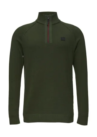 s.Oliver Red Label - Strickpullover mit Kragen grün - Gr. - L