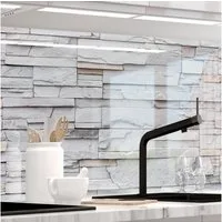 Stickerprofis Küchenrückwand BRUCH STEINWAND (Glasoptik), (Premium), hält auf besonders vielen Öberflächen