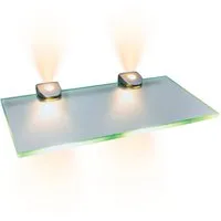 kalb LED Glaskantenbeleuchtung LED Glasregal Hängeregal Wandboard Wandregal Regal beleuchtet, Set - 300mm, warmweiß