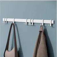Mai & Mai Wandgarderobe Kleiderhaken Garderobenleiste aus Aluminium mit 4/6/8 Haken Stalo-12, Flexibel entlang der Schiene verschieben, individuell positionieren.