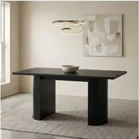 IDIMEX Esstisch GUARDA, Esszimmertisch 160x75cm mit Designfuß in Lamellenoptik MDF Schwarz
